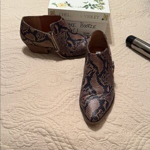 Chelsea & Violet Brown and Black Patterned Booties